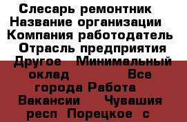 Слесарь-ремонтник › Название организации ­ Компания-работодатель › Отрасль предприятия ­ Другое › Минимальный оклад ­ 20 000 - Все города Работа » Вакансии   . Чувашия респ.,Порецкое. с.